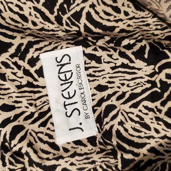 J. Stevens Black Tan Nature Print Faux-Wrap Dress - Picture 9 of 9